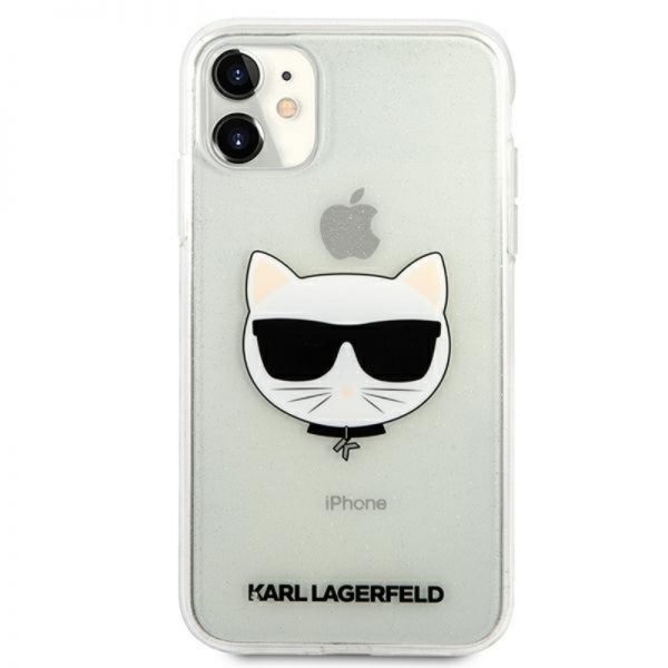 Karl Lagerfeld Choupette Head Glitter - Etui iPhone 11 (Silver)