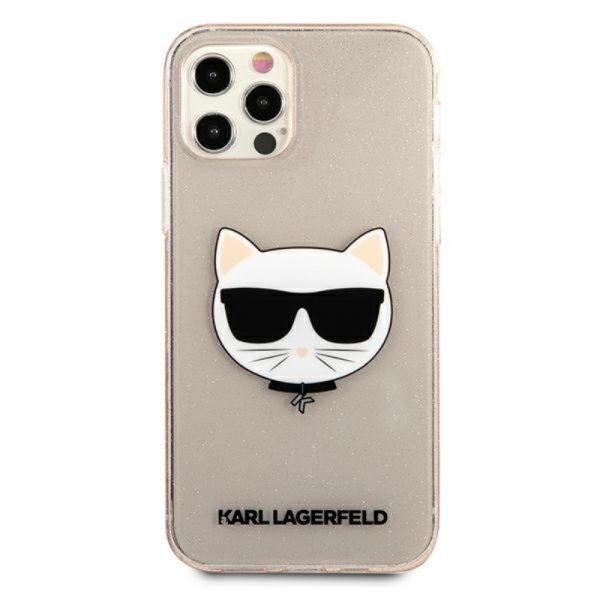 Karl Lagerfeld Choupette Head Glitter - Etui iPhone 12 Pro Max (Gold)