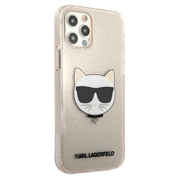 Karl Lagerfeld Choupette Head Glitter - Etui iPhone 12 Pro Max (Gold)