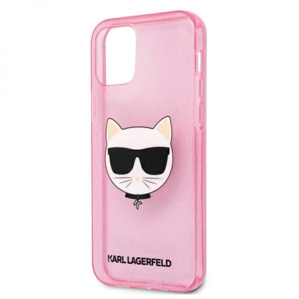 Karl Lagerfeld Choupette Head Glitter - Etui iPhone 12 Pro Max (Pink)