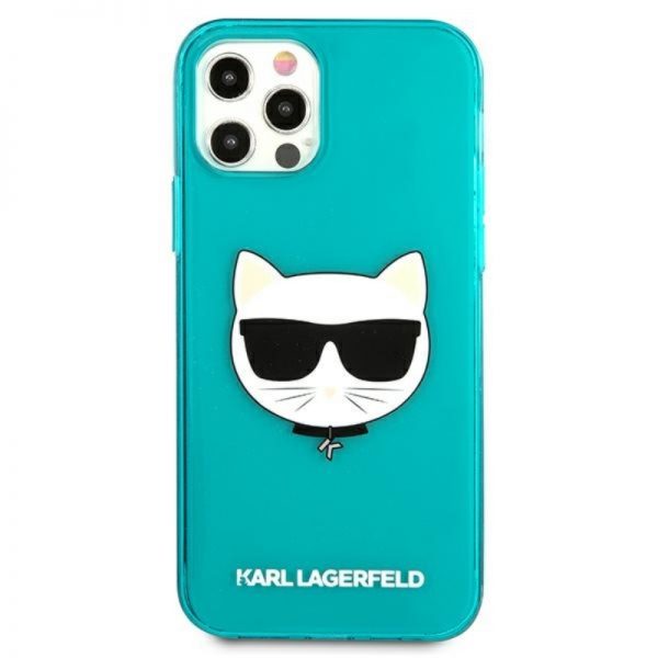 Karl Lagerfeld Choupette Head - Etui iPhone 12 / iPhone 12 Pro (Fluo Blue)