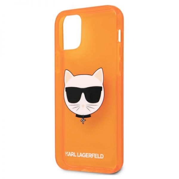 Karl Lagerfeld Choupette Head - Etui iPhone 12 / iPhone 12 Pro (Fluo Orange)