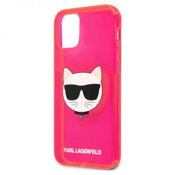 Karl Lagerfeld Choupette Head - Etui iPhone 12 / iPhone 12 Pro (Fluo Pink)