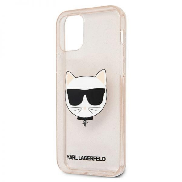 Karl Lagerfeld Choupette Head Glitter - Etui iPhone 12 / iPhone 12 Pro (Gold)