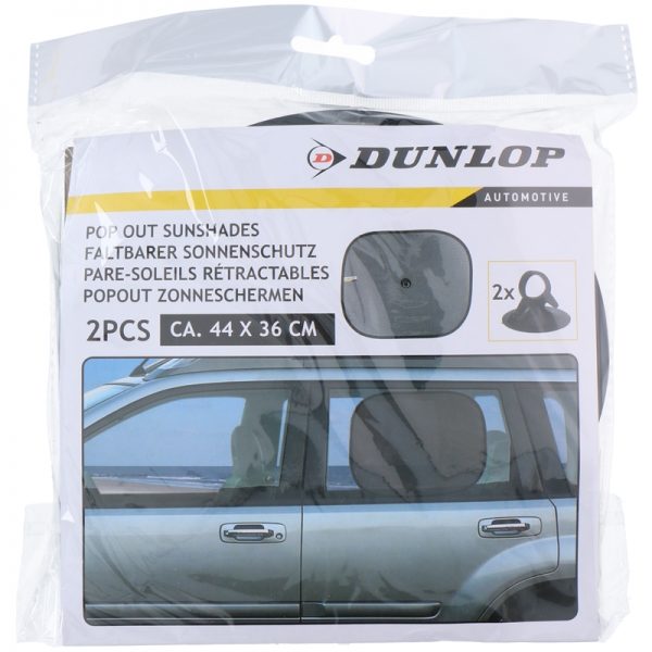 Dunlop - Roleta / osłona przeciwsłoneczna do samochodu 2szt (Szary)