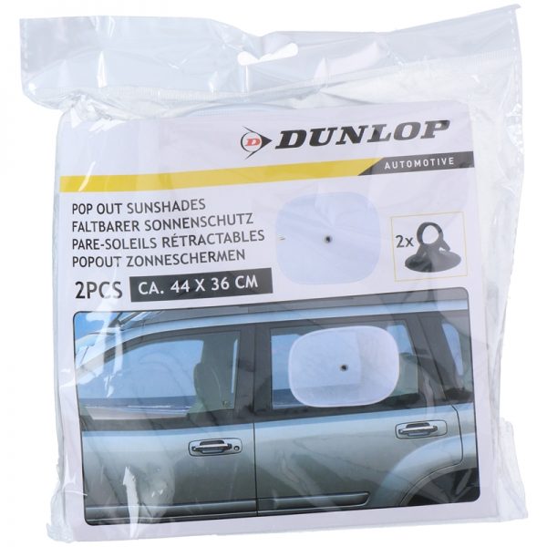 Dunlop - Roleta / osłona przeciwsłoneczna do samochodu 2szt (Biały)
