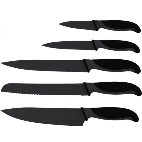 Alpina - Zestaw noży ze stali nierdzewnej Inox (czarny)