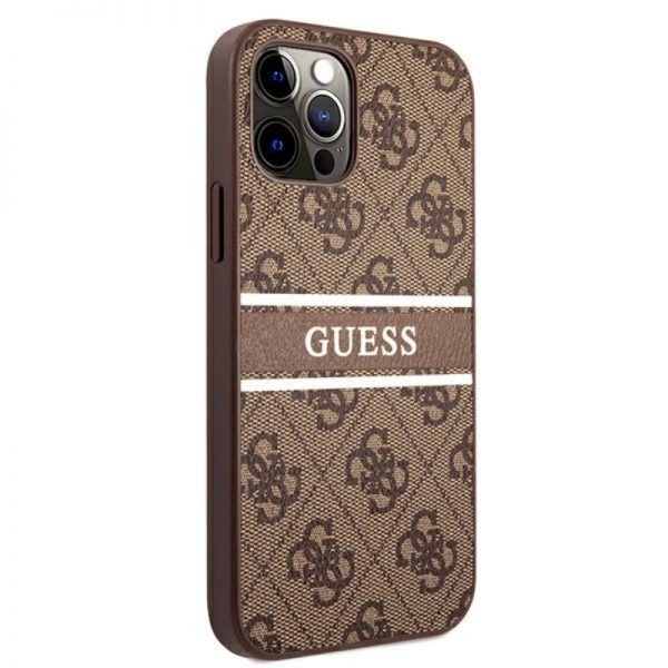 Guess 4G Stripe Collection - Etui iPhone 12 Pro Max (brązowy)
