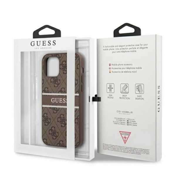 Guess 4G Stripe Collection - Etui iPhone 12 Pro Max (brązowy)