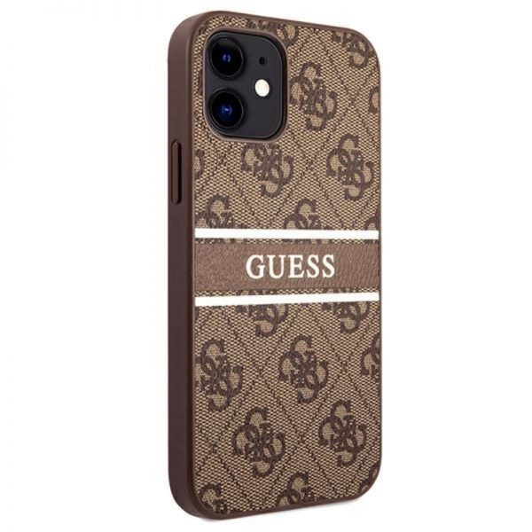 Guess 4G Stripe Collection - Etui iPhone 12 mini (brązowy)
