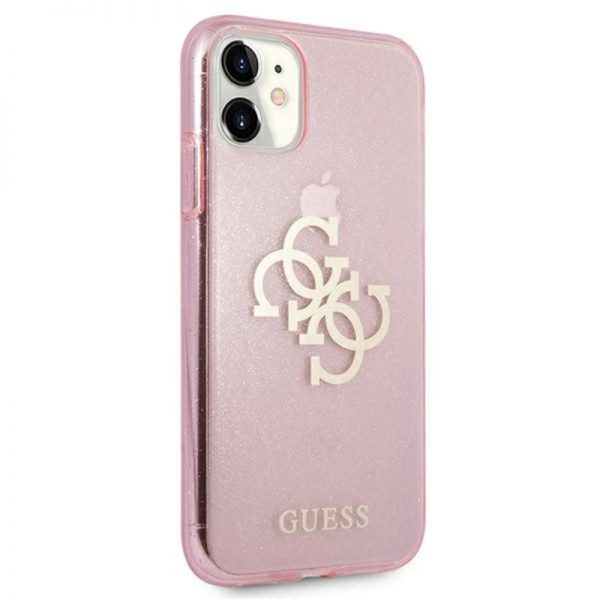 Guess Glitter 4G Big Logo - Etui iPhone 11 (różowy)