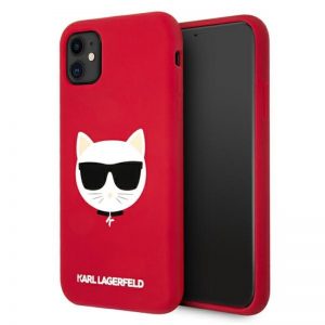 Karl Lagerfeld Choupette Head Silicone - Etui iPhone 11 (czerwony)