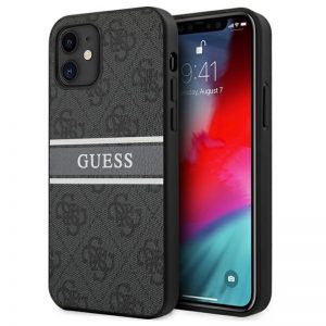 Guess 4G Stripe Collection – Etui iPhone 12 mini (szary)