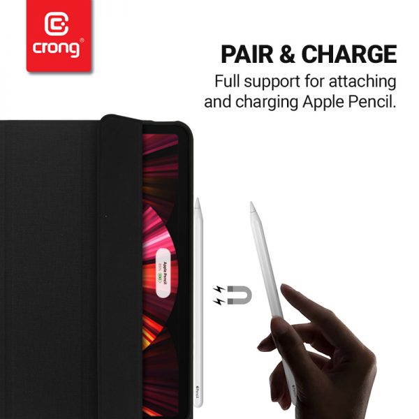 Crong FlexFolio – Etui iPad Pro 11" (2021) / iPad Air 10.9” z funkcją Apple Pencil (czarny)