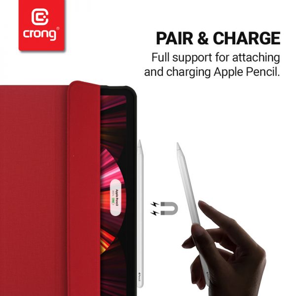 Crong FlexFolio – Etui iPad Pro 11" (2021) / iPad Air 10.9” z funkcją Apple Pencil (czerwony)