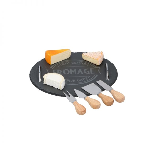 Alpina - Zestaw do serwowania serów (taca i 4 noże)