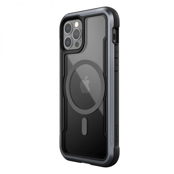 Raptic Shield Pro Magnet – Etui aluminiowe iPhone 12/12 Pro MagSafe (DROP TEST 4M) (czarny)