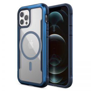 Raptic Shield Pro Magnet – Etui aluminiowe iPhone 12/12 Pro MagSafe (DROP TEST 4M) (niebieski)