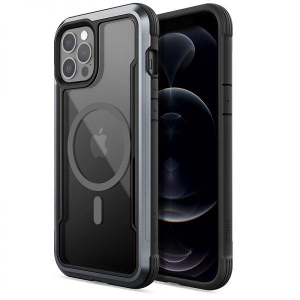Raptic Shield Pro Magnet – Etui aluminiowe iPhone 12 Pro Max MagSafe (DROP TEST 4M) (czarny)