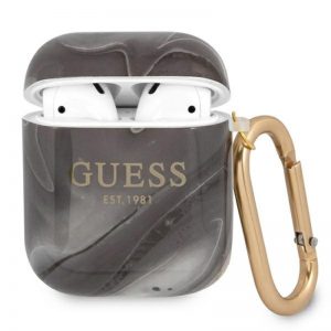 Guess Marble Est. - Etui Airpods (czarny)