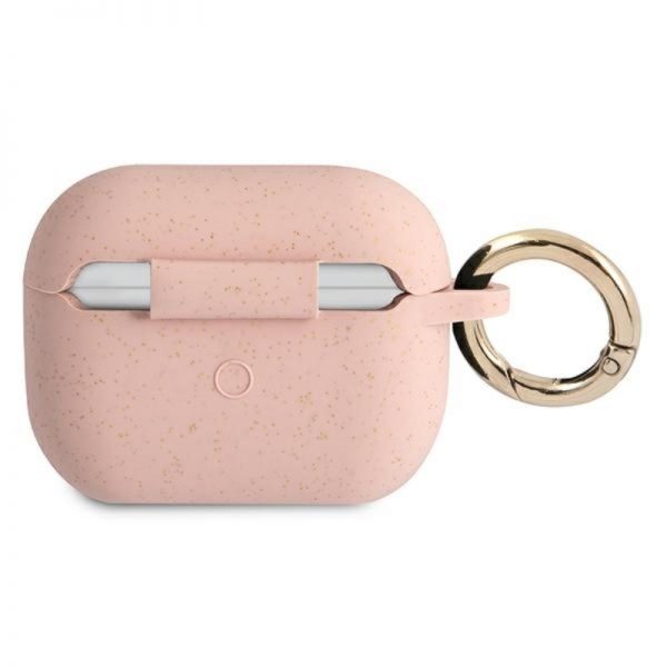 Guess Silicone Glitter Case Est – Etui Airpods Pro (różowy)
