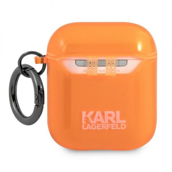 Karl Lagerfeld Choupette Head - Etui Airpods (fluo pomarańczowy)