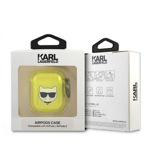 Karl Lagerfeld Choupette Head - Etui Airpods (fluo żółty)