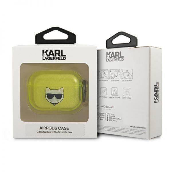 Karl Lagerfeld Choupette Head - Etui Airpods Pro (fluo żołty)