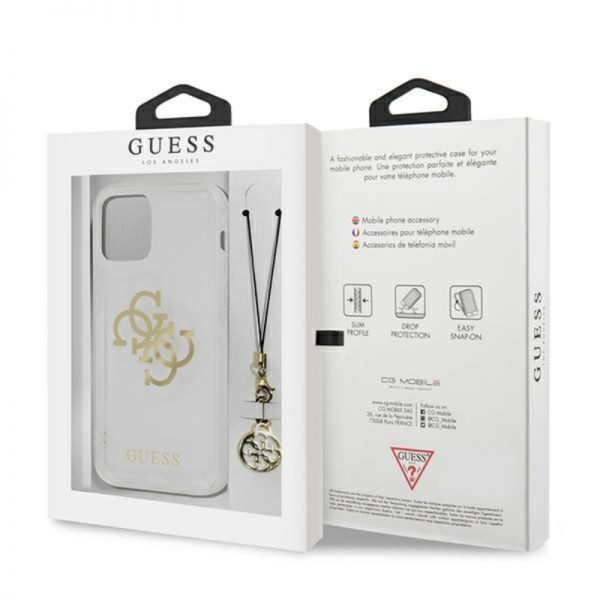 Guess 4G Big Logo Charm - Etui iPhone 12 / iPhone 12 Pro (złoty charms)