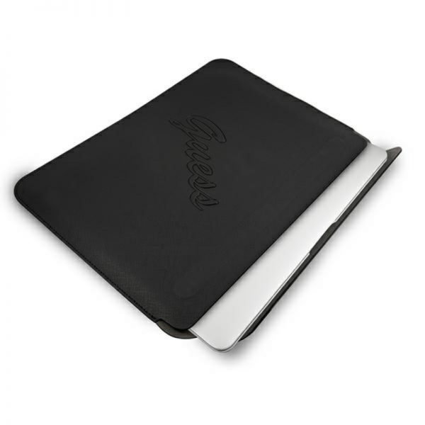 Guess Saffiano Script Computer Sleeve - Etui na notebooka 13" (czarny)