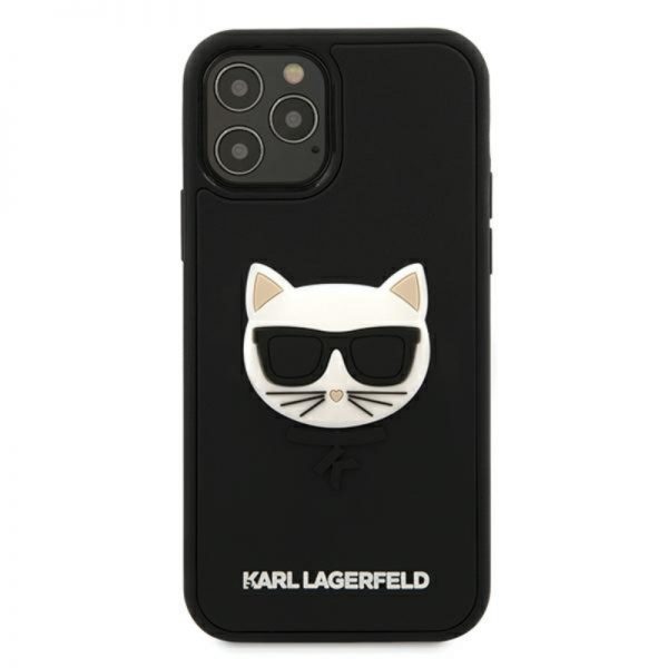 Karl Lagerfeld Choupette Head 3D Rubber - Etui iPhone 12 / iPhone 12 Pro (czarny)
