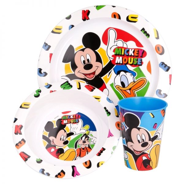Mickey Mouse - Zestaw naczyń do mikrofali (talerzyk