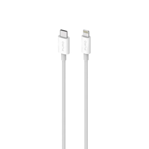 Puro Plain – Kabel połączeniowy USB-C na Lightning MFi 2m (biały)