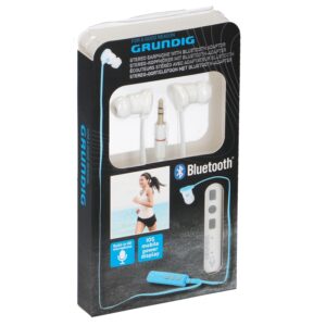 Grundig - Słuchawki douszne z adapterem Bluetooth (biały)