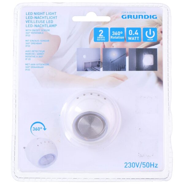 Grundig - Lampka LED obrotowa z czujnikiem zmierzchu