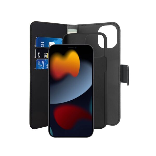PURO Wallet Detachable - Etui 2w1 iPhone 13 (czarny)