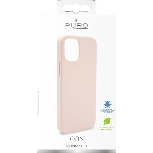 PURO ICON Anti-Microbial Cover - Etui iPhone 13 z ochroną antybakteryjną (Piaskowy róż)
