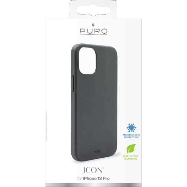 PURO ICON Anti-Microbial Cover - Etui iPhone 13 Pro z ochroną antybakteryjną (czarny)