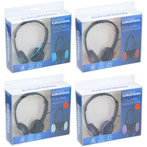 Grundig - Składane słuchawki nauszne (fioletowy)