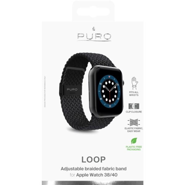 Puro Loop Band - Pleciony pasek do Apple Watch 38/40/41 mm (czarny)