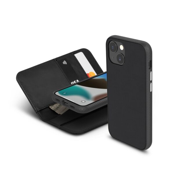 Moshi Overture - Etui 3w1 z klapką iPhone 13 mini (antybakteryjne NanoShield™) (Jet Black)