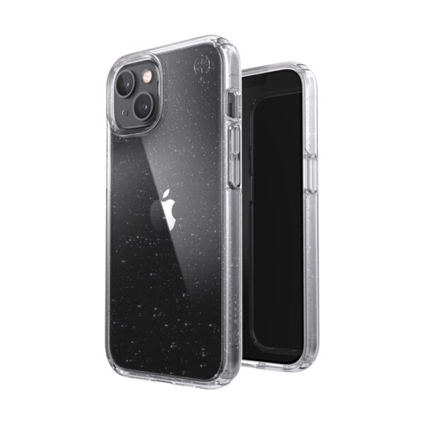 Speck Presidio Perfect-Clear with Glitter - Etui iPhone 13 z powłoką MICROBAN (Clear/Platinum Glitter)