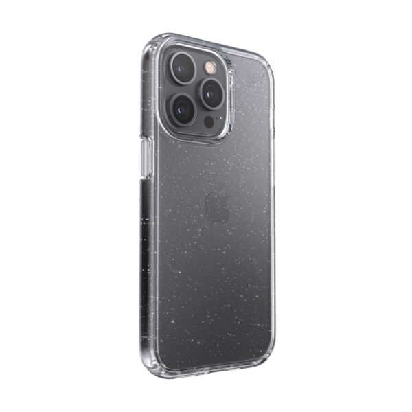Speck Presidio Perfect-Clear with Glitter - Etui iPhone 13 Pro z powłoką MICROBAN (Clear/Platinum Glitter)