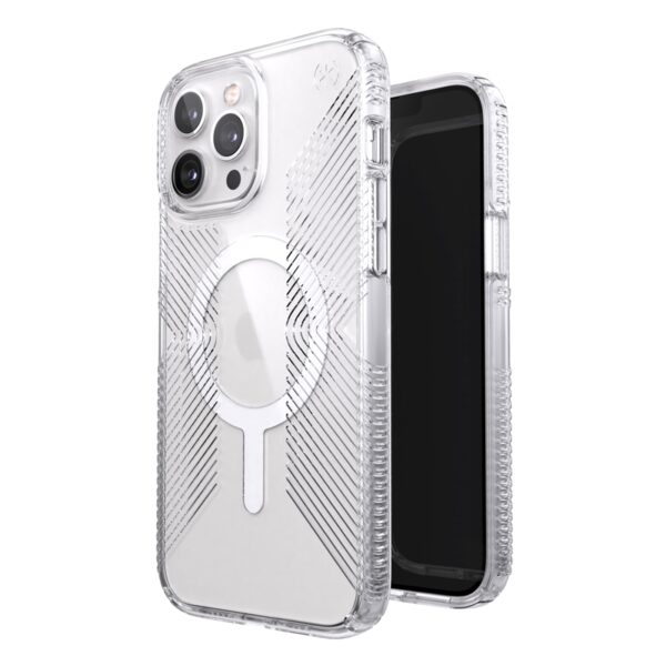 Speck Presidio Perfect-Clear with Grips + MagSafe - Etui iPhone 13 Pro Max z powłoką MICROBAN (Clear)