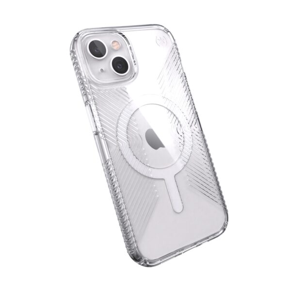 Speck Presidio Perfect-Clear with Grips + MagSafe - Etui iPhone 13 z powłoką MICROBAN (Clear)