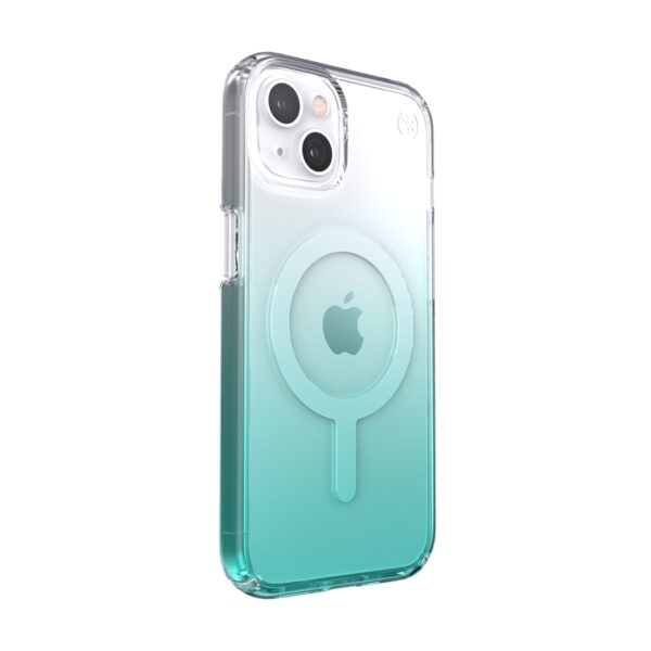 Speck Presidio Perfect-Clear + Ombre + MagSafe - Etui iPhone 13 z powłoką MICROBAN (Clear/Fantasy Teal Fade)