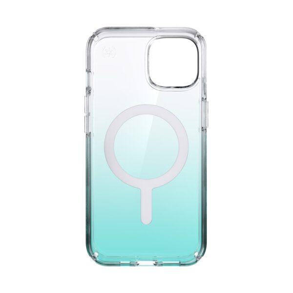 Speck Presidio Perfect-Clear + Ombre + MagSafe - Etui iPhone 13 z powłoką MICROBAN (Clear/Fantasy Teal Fade)