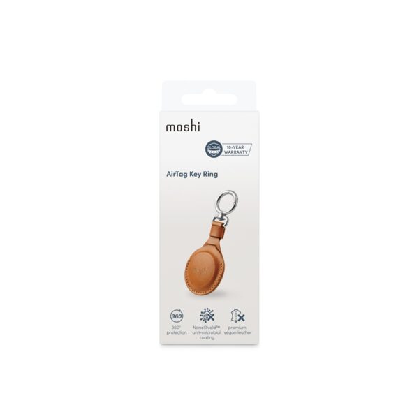 Moshi AirTag Key Ring - Brelok premium do Apple AirTag (Caramel Brown)