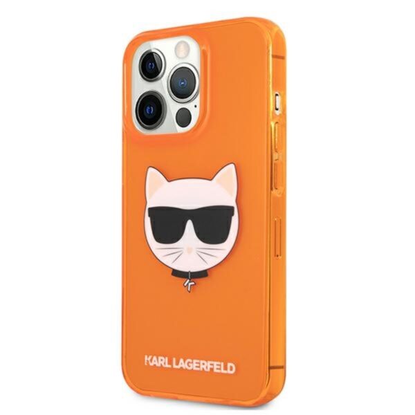 Karl Lagerfeld Choupette Head - Etui iPhone 13 Pro Max (fluo pomarańczowy)