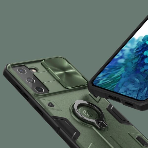 Nillkin CamShield Armor - Etui Samsung Galaxy S21+ z osłoną aparatu (Dark Green)